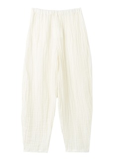 By Malene Birger - Mikele Raw Edge Crinkled Linen Pants - White - EU 40 - Moda Operandi