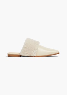 By Malene Birger - Mollys shearling-trimmed leather slippers - White - EU 40