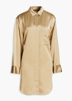 By Malene Birger - Olisse crinkled satin-crepe mini shirt dress - Neutral - DE 34