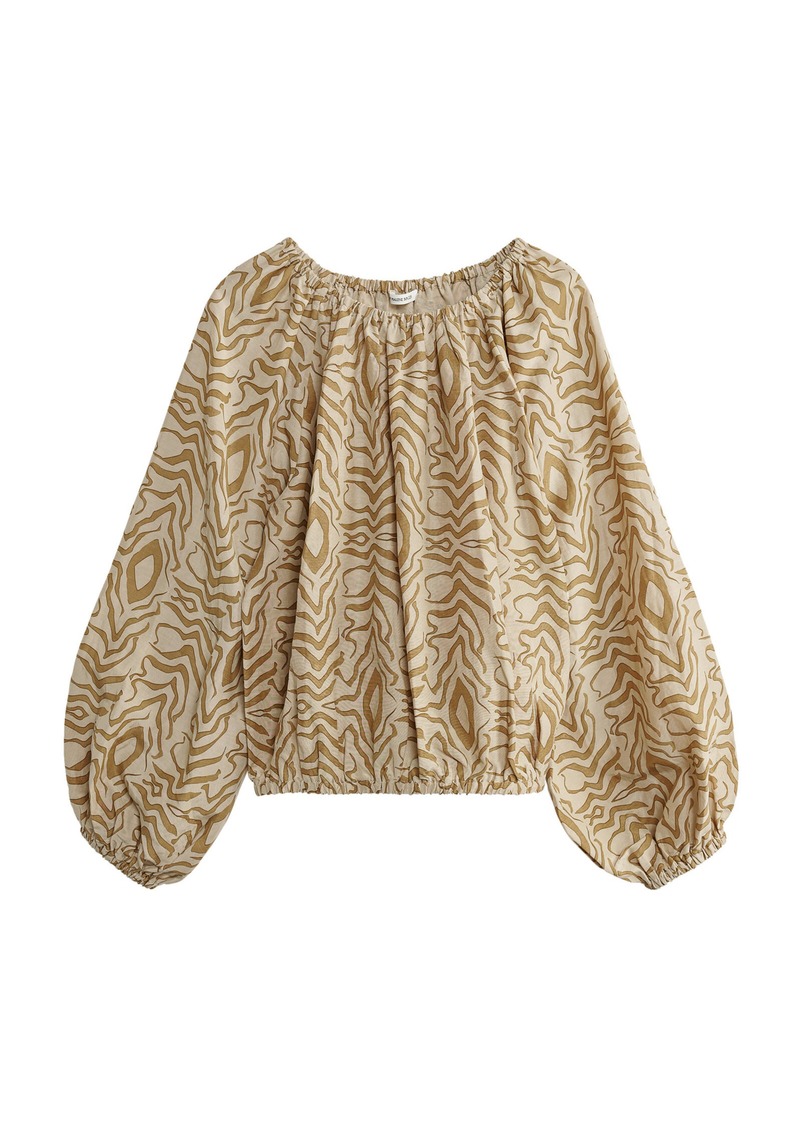 By Malene Birger - Printed Puff-Sleeve Top - Brown - EU 36 - Moda Operandi