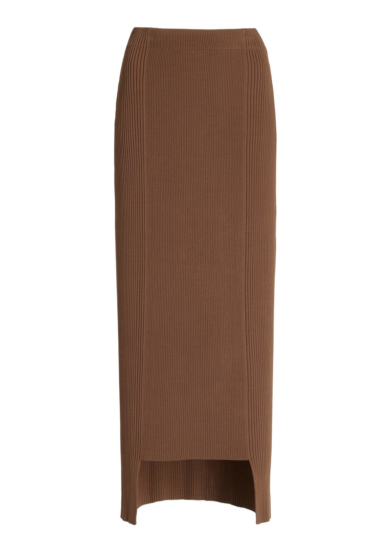 By Malene Birger - Ribbed-Knit Midi Skirt - Brown - M - Moda Operandi