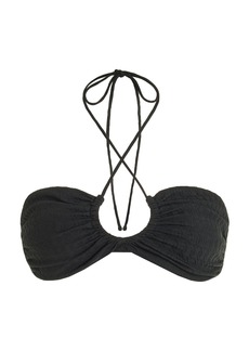 By Malene Birger - Seabay Monogram Jacquard Bikini Top  - Black - M - Moda Operandi