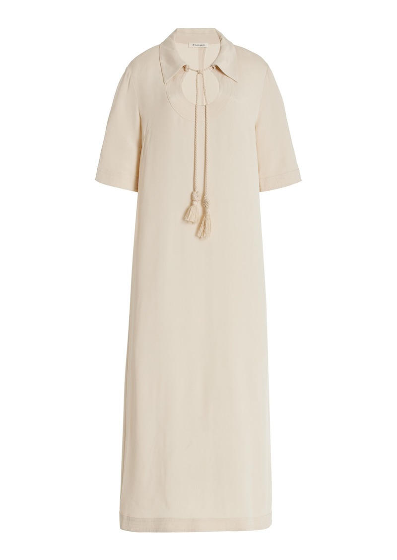 By Malene Birger - Tasseled Jersey Midi Dress - Ivory - EU 34 - Moda Operandi