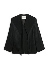 By Malene Birger - Women's Areli Fringe-Trimmed Jacket - Black - EU 34 - Moda Operandi