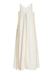 By Malene Birger - Women's Aureas Fringe-Trimmed Maxi Dress - White - EU 36 - Moda Operandi