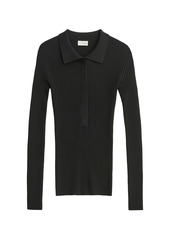 By Malene Birger - Women's Flalia Ribbed-Knit Polo Top - Neutral/black - Moda Operandi