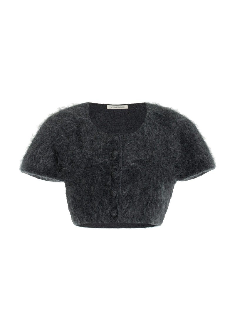 By Malene Birger - Zhara Brushed Mohair-Blend Crop Top - Dark Grey - M - Moda Operandi