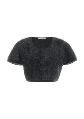 By Malene Birger - Zhara Brushed Mohair-Blend Crop Top - Dark Grey - XS - Moda Operandi