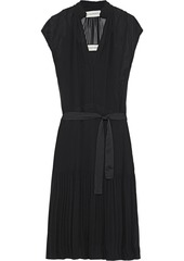 By Malene Birger Woman Olindah Belted Pleated Georgette Dress Black
