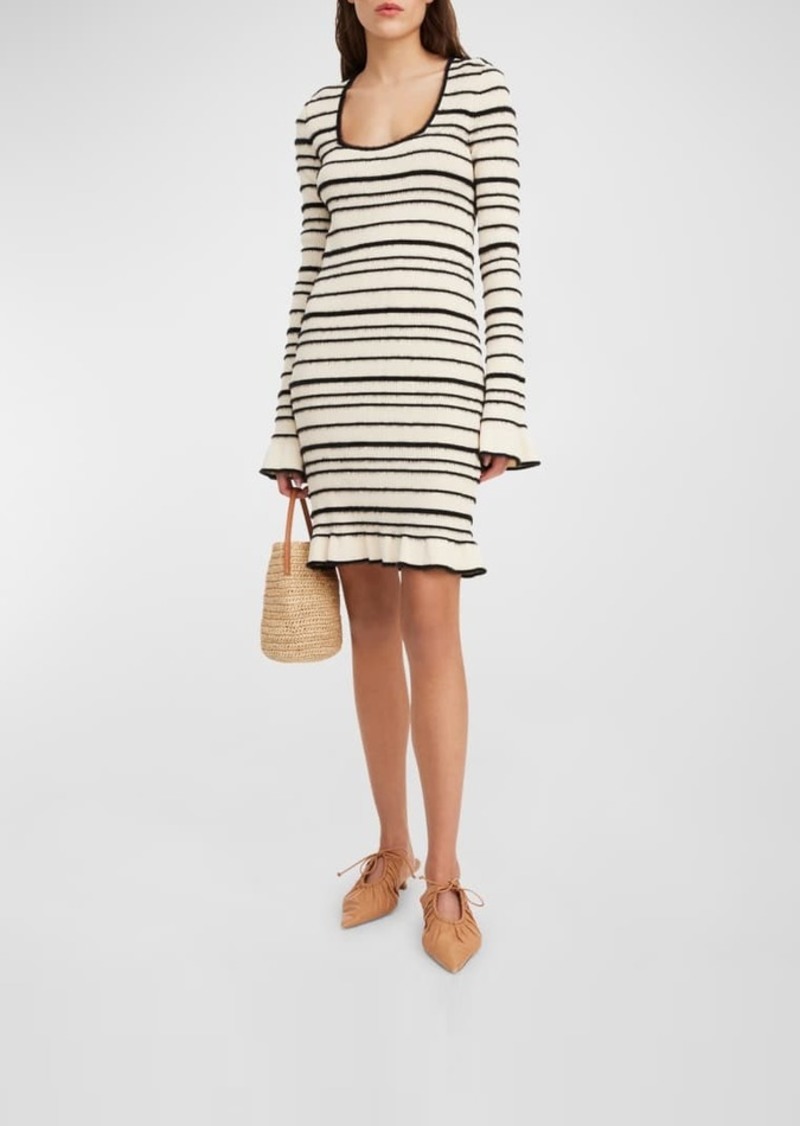 By Malene Birger Mailey Ribbed Striped Midi Sweater Dress