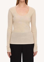 By Malene Birger Rinah Rib Knit Ls Top In Wood