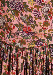 byTiMo - Gathered floral-print crepe de chine mini dress - Pink - M