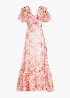 byTiMo - Ruffled floral-print organza gown - Pink - M