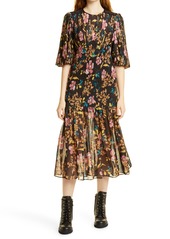 byTiMo Floral Print Smocked Dress in Blooming at Nordstrom