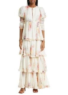 byTiMo Floral Tiered Chiffon Gown