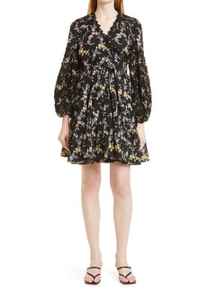 byTiMo Long Sleeve Cotton Wrap Dress in Midnight Field at Nordstrom