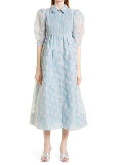 byTiMo Organza Puff Sleeve Midi Dress in Dots at Nordstrom