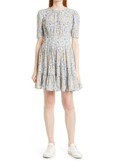 byTiMo Pleated Cotton Poplin Dress in Blossoms at Nordstrom