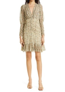 byTiMo Print V-Neck Long Sleeve Georgette Dress in Paisley at Nordstrom