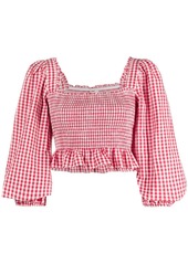 byTiMo check-print cotton blouse