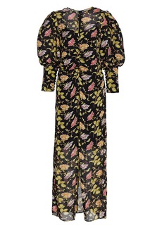 byTiMo Dotted Floral Jacquard Gown