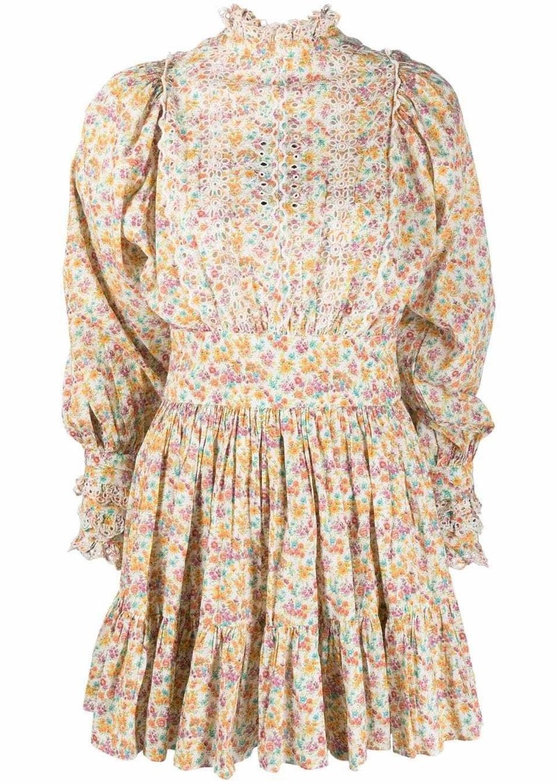 floral-print slub mini dress - 35% Off!