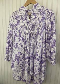 byTiMo Poplin Blouse In Lilac Flowers