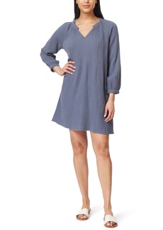 C & C California Harlow Long Sleeve Cotton Gauze Minidress in Grisaille at Nordstrom Rack