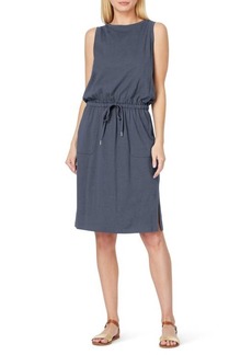 C & C California Ira Sleeveless Cotton Blend Drawstring Dress in Grisaille at Nordstrom