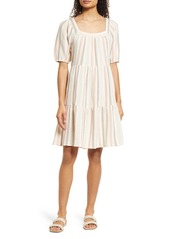 C & C California Juliana Tiered Gauze Dress in Multi Desert Stripe at Nordstrom Rack