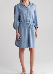 C & C California Marie Double Cotton Gauze Shirtdress in Light Indigo Garment Dye at Nordstrom Rack