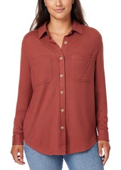 C & C California Marina Luxe Essential Knit Button-Up Shirt in Vetiver at Nordstrom Rack