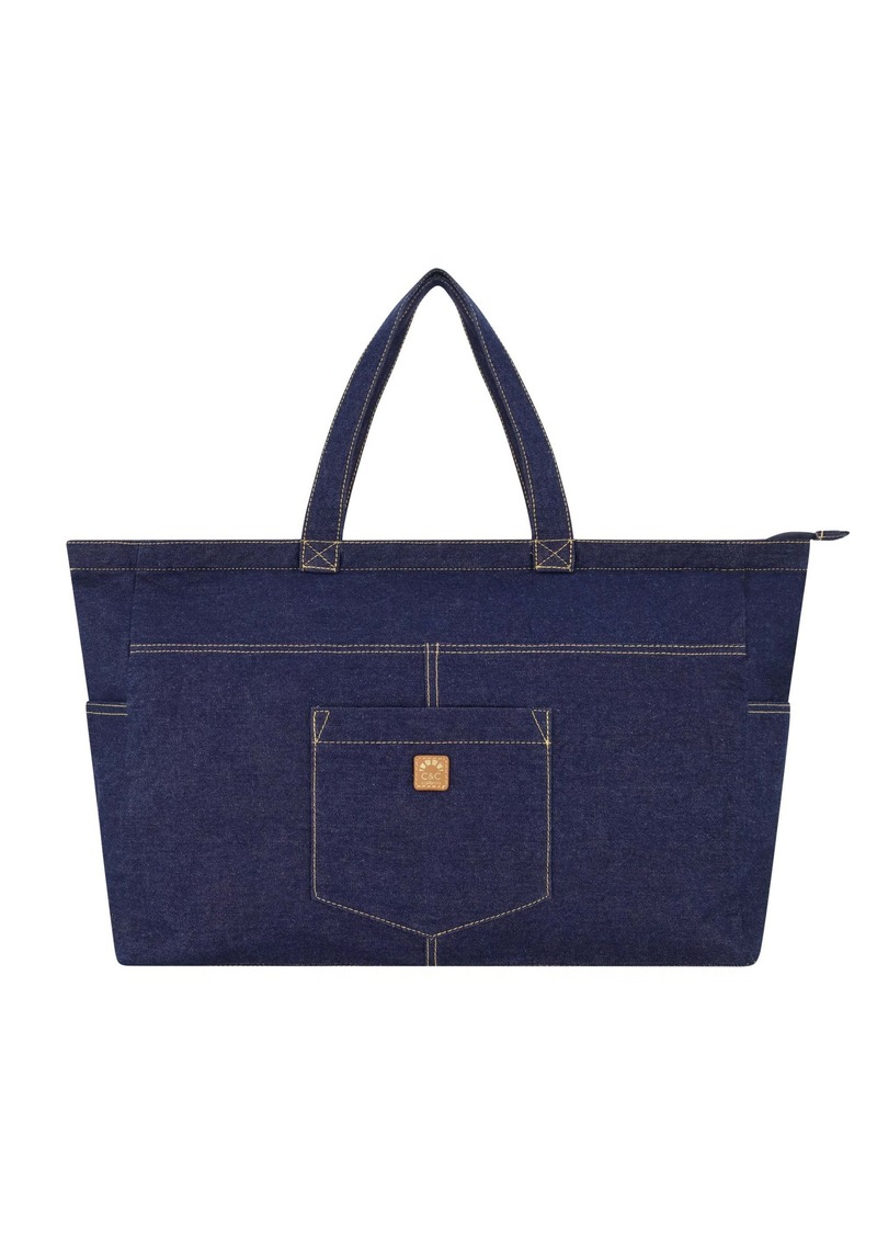 C & C California Multi Pocket Denim Tote