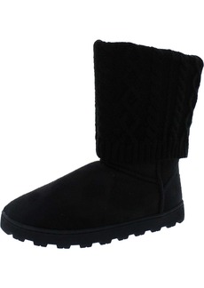 C & C California Cozy Womens Faux Suede Knit Mid-Calf Boots