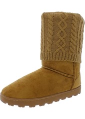C & C California Cozy Womens Faux Suede Knit Mid-Calf Boots