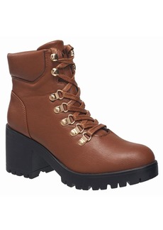 C & C California Pixie Womens Faux Leather Ankle Combat & Lace-up Boots