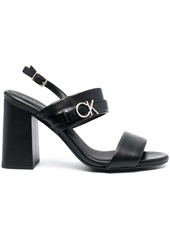 Calvin Klein 100mm logo-plaque leather sandals