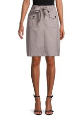 Calvin Klein Belted Check Skirt