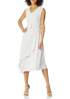 Calvin Klein Belted Dress with Ruffles