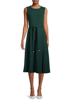 Calvin Klein Belted Fit-&-Flare Dress