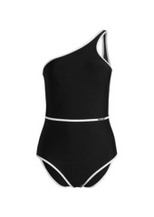 Calvin Klein Belted One-Shoulder One-Piece Swimsuit