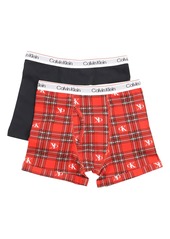 Calvin Klein 2-Pack Modern Boxer Briefs in Black Red Plaid at Nordstrom