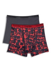 Calvin Klein 2-Pack Performance Boxer Briefs in Logo Red/Sleek Grey at Nordstrom