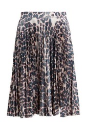 Calvin Klein Leopard-print pleated-taffeta skirt