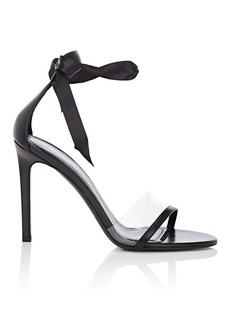 CALVIN KLEIN 205W39NYC Women's Camri Leather & PVC Ankle-Tie Sandals 