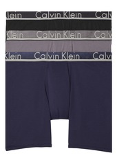 Calvin Klein 3-Pack Comfort Microfiber Boxer Briefs in Shoreline Black Cement at Nordstrom