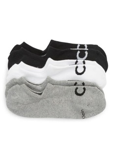 Calvin Klein 3-Pack Micro Cushion No-Show Socks in Grey Heather/White/Black at Nordstrom
