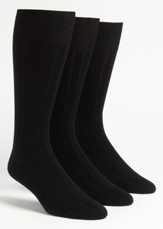 Calvin Klein 3-Pack Wide Rib Dress Socks in Black at Nordstrom