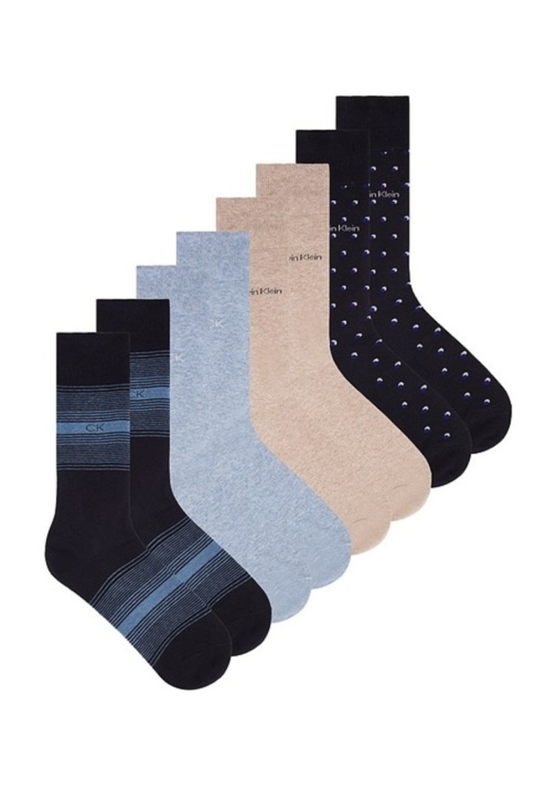 Calvin Klein 4 Pack Combed Cotton Dress Crew Socks