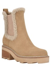 Calvin Klein Anissa Faux Shearling Chelsea Bootie in Light Natural at Nordstrom